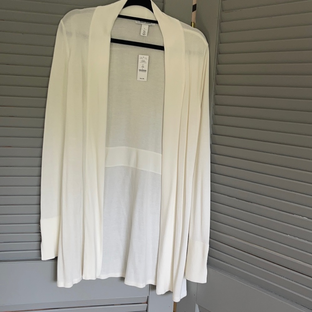 White Tunic Length Cardigan Sweater